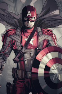 Captain America Art 4k (1280x2120) Resolution Wallpaper