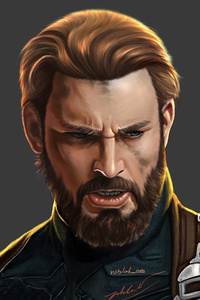 Captain America Beard Avengers Endgame (1280x2120) Resolution Wallpaper