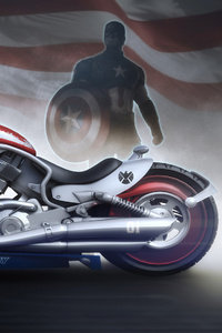 Captain America Bike (1280x2120) Resolution Wallpaper