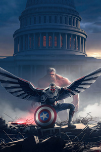 Captain America Brave New World At The White House Fall (640x1136) Resolution Wallpaper