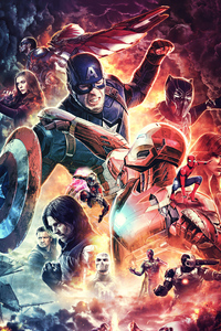 Captain America Civil War 4k Poster (240x400) Resolution Wallpaper