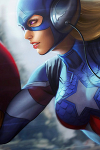 Captain America Girl 4k (1080x2160) Resolution Wallpaper