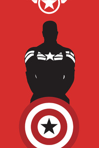 Captain America Minimal 8k (240x400) Resolution Wallpaper