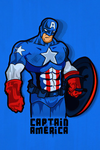 Captain America Minimals (320x568) Resolution Wallpaper