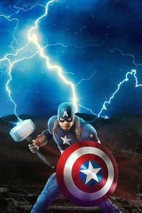 Captain America Mjolnir Avengers Endgame 4k Artwork