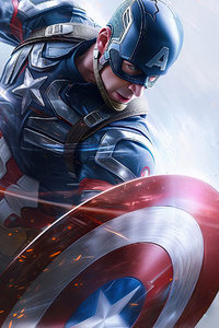 Captain America Searing Justice (320x568) Resolution Wallpaper