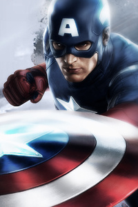 Captain America Shield Art (480x800) Resolution Wallpaper