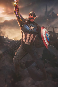 Captain America Shield Infinity Gauntlet (1080x2160) Resolution Wallpaper