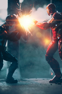 Captain America Vs Iron Man Artwork 5k