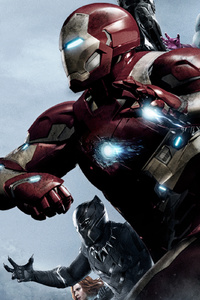 Captain America Vs Iron Man Team (1280x2120) Resolution Wallpaper