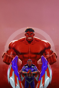 Captain America Vs Red Hulk A Fight For Justice (1242x2668) Resolution Wallpaper