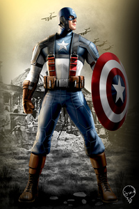 Captain America With Shield (240x400) Resolution Wallpaper