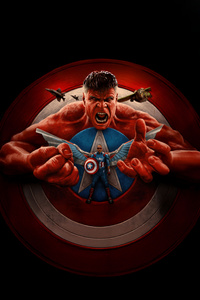 Captain America X Hulk Guardians Of Justice (1080x2160) Resolution Wallpaper