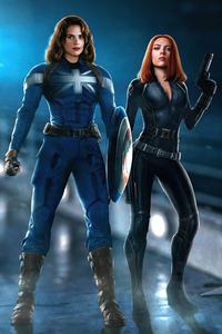 Captain Carter And Black Widow