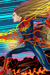 Captain Marvel 5k 2019 Art (320x480) Resolution Wallpaper