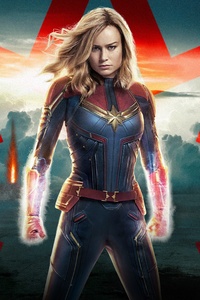 Captain Marvel 5k 2019 Poster (320x568) Resolution Wallpaper