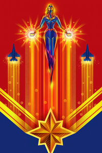 Captain Marvel 5k Artwork (1125x2436) Resolution Wallpaper