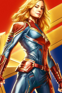 Captain Marvel Brazil Comic Con Poster (240x400) Resolution Wallpaper