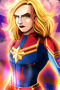 750x1334 Captain Marvel Comic Poster 4k
