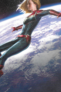 Captain Marvel Concept Artwork (750x1334) Resolution Wallpaper