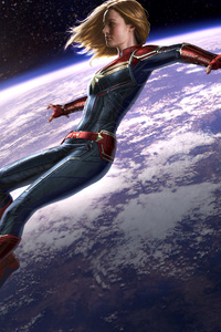 Captain Marvel New Concept Artwork (1125x2436) Resolution Wallpaper