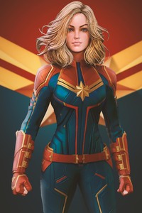 Captain Marvel Newartwork (1280x2120) Resolution Wallpaper
