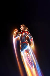Captain Marvel On Adventures (1440x2960) Resolution Wallpaper