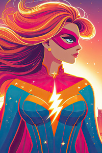 Captain Marvel Radiant Avenger (480x854) Resolution Wallpaper