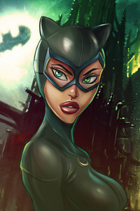 800x1280 Catwoman Digital Illustration 4k