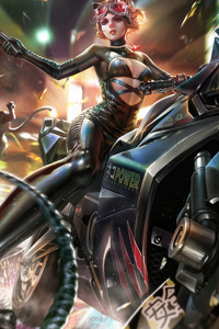 Catwoman In Japan (480x854) Resolution Wallpaper