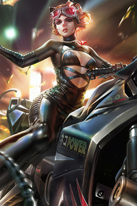 Catwoman In Tokyo (1080x2280) Resolution Wallpaper