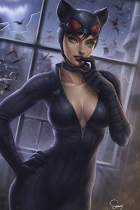 Catwoman Pretty (640x1136) Resolution Wallpaper