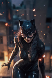 Catwoman Stylish Crime Spree (640x1136) Resolution Wallpaper