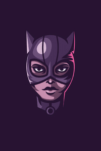 Catwoman Superhero Minimal Art (240x320) Resolution Wallpaper