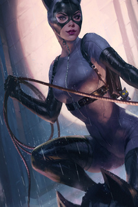 Catwoman Variant Dc Comic Art 4k (240x400) Resolution Wallpaper