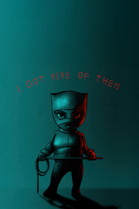 Chibi Catwoman (240x400) Resolution Wallpaper