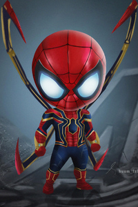 Chibi Iron Spiderman (480x800) Resolution Wallpaper