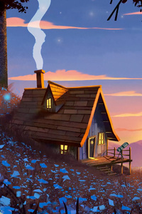 Chimney House Sunset Smoke 5k (240x400) Resolution Wallpaper