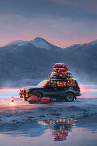 640x960 Christmas Car Ride