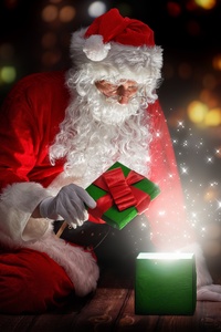 240x400 Christmas Santa Claus Opening Gifts