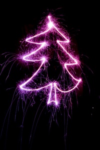 720x1280 Christmas Tree Neon Light