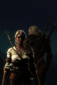 1280x2120 Ciri And Geralt The Witcher 5k