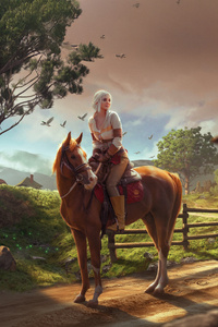 Ciri In The Enchanted Jungle (540x960) Resolution Wallpaper