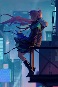 City Girl Alone 4k (1440x2960) Resolution Wallpaper