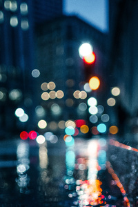 City Rain Blur Bokeh Effect