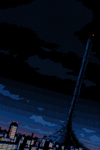 Cityscape Pixel City (2160x3840) Resolution Wallpaper