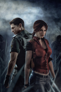 Claire Redfield And Leon Resident Evil (640x960) Resolution Wallpaper