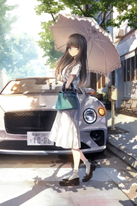 Classic Anime Girl With Umbrella 4k