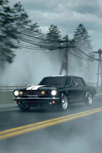 Classic Black Ford Mustang 4k