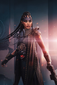 Cleopatra Coleman Is Devra Bloodaxe In Rebel Moon Part One A Child Of Fire (480x800) Resolution Wallpaper